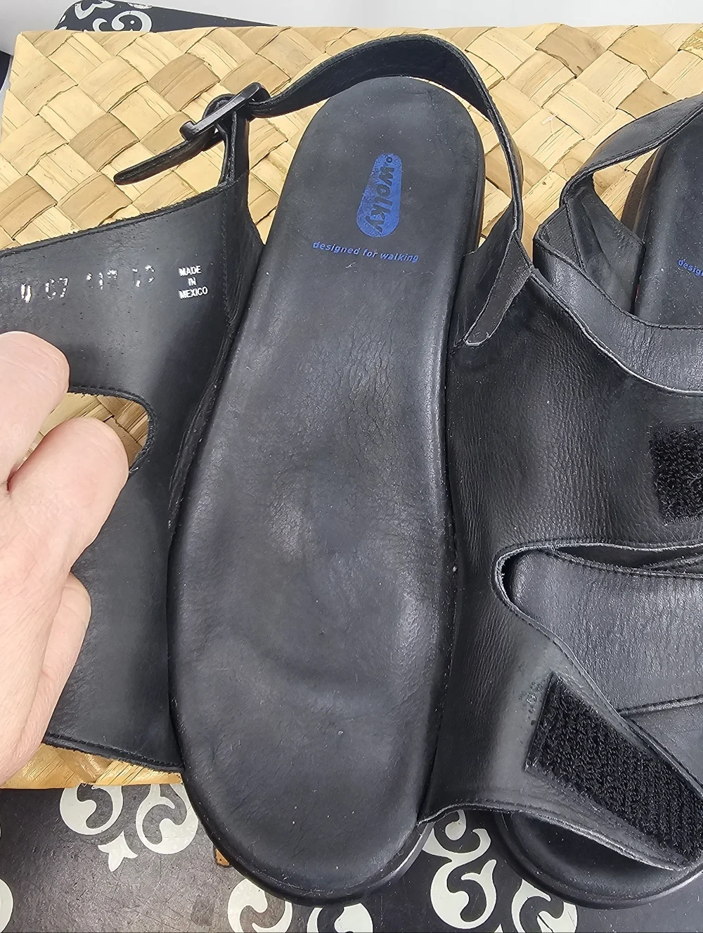 Wolky Nimes Black Sandals Size 42
